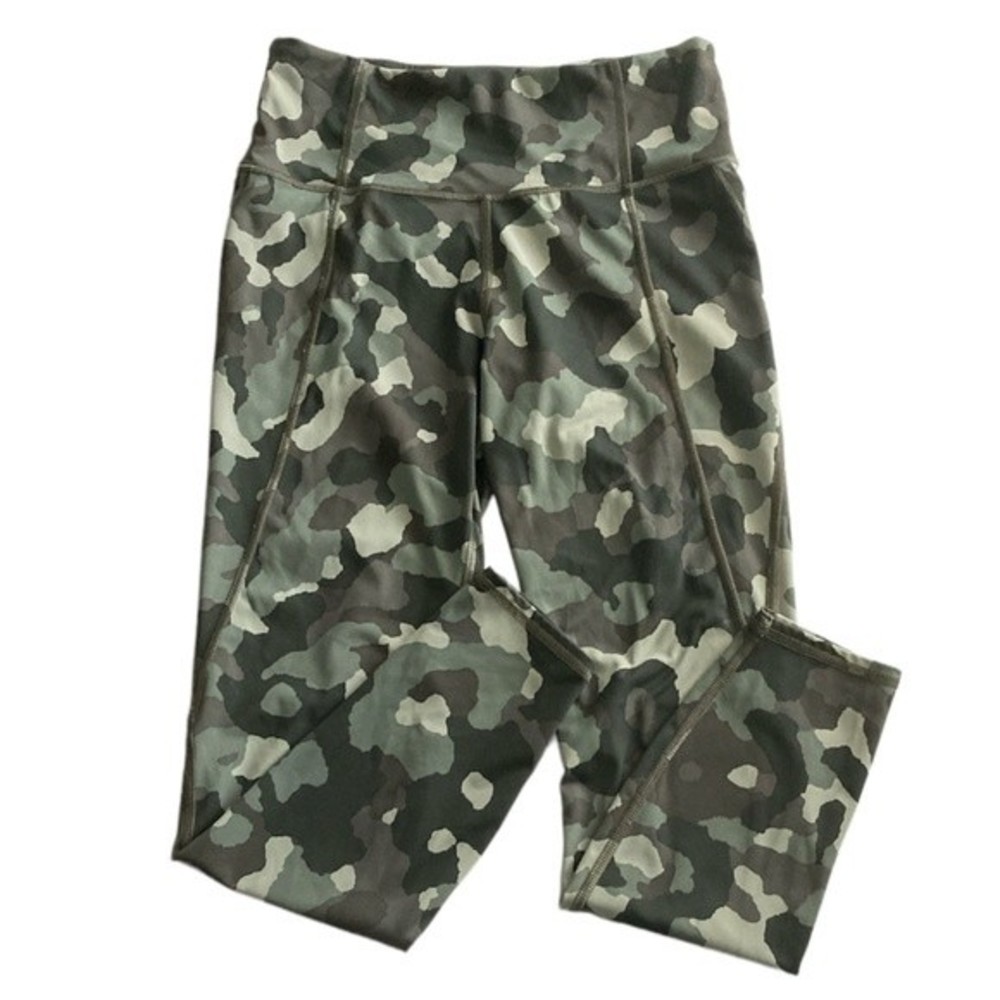 Athleta Leggings Lightning Camo 7/8 Tights Green Small Women’s